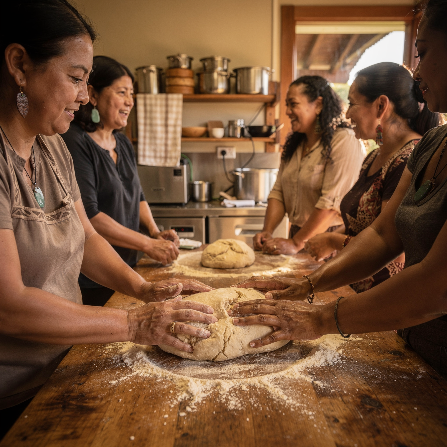 Baking Rewena Bread in a Marae Kitchen